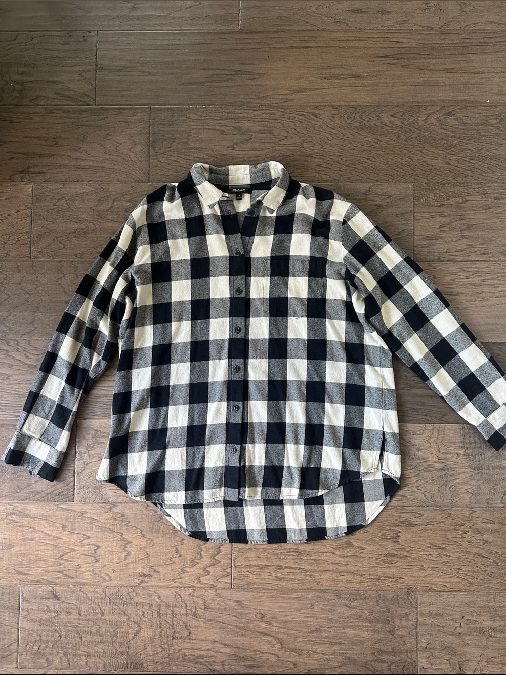 Madewell Black & White Buffalo Check Button-Down Shirt